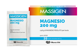 Massigen Magnesio - Integratore per Ridurre la Stanchezza - 20 Bustine