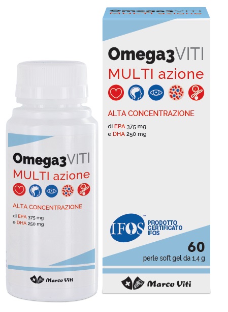 Massigen Omega 3 Viti Multiazione - Integratore per il Benessere Cardiaco - 60 Perle