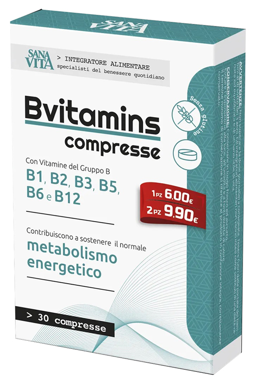 Sanavita Bvitamins Integratore per Stanchezza 30 Compresse