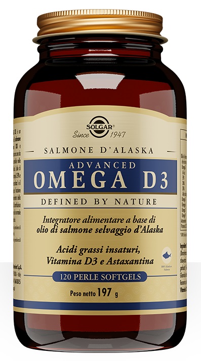 Solgar Advanced Omega D3 - Integratore di Acidi Grassi e Vitamina D3 - 120 Perle Softgels