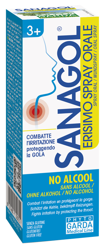 Sanagol Erisimo - Spray per Infiammazioni del Cavo Orale Senza Alcool - 20 ml