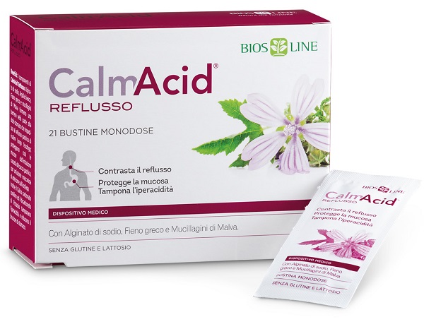 CalmAcid Reflusso - Dispositivo per il Trattamento del Reflusso Gastro-Esofageo - 21 Bustine Monodose