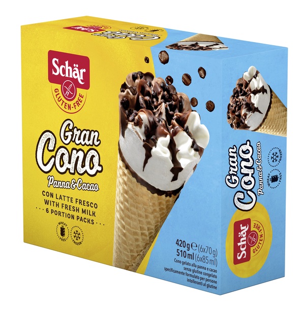 SCHAR SURGELATI GRANCONO PANNA&CACAO BONTA' D'ITALIA 6 X 70G