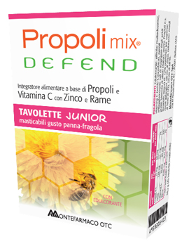 PROPOLI MIX DEFEND JUNIOR 45 TAVOLETTE MASTICABILI GUSTO PANNA E FRAGOLA