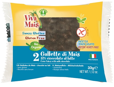VIVA MAIS GALLETTA DI MAIS RICOPERTA DI CIOCCOLATO AL LATTE32 G SENZA LIEVITO