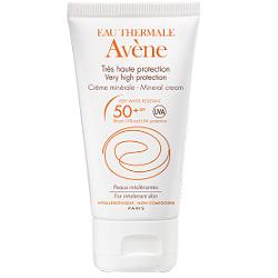 Avene Eau Thermale - Crema Solare Schermo Minerale Viso con Protezione Molto Alta SPF 50+ - 50 ml