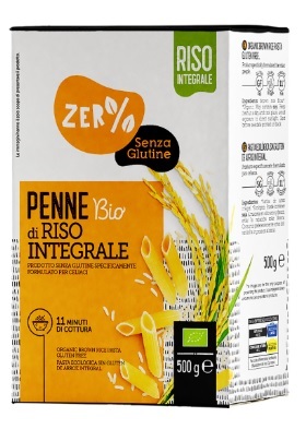 ZERO% GLUTINE PENNE RISONE SEMIGREGGIO SENZA GLUTINE BIO 500G