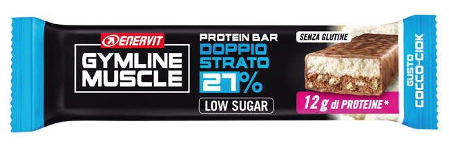 Enervit Gymline Muscle Protein Bar 27% - Barretta Proteica Doppio Strato Gusto Cocco-Ciok
