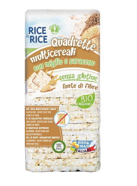 RICE&RICE QUADRETTE MULTICEREALI CON MIGLIO E SARACENO 130 GSENZA LIEVITO