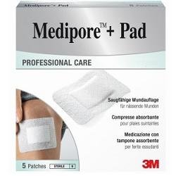 3M Medipore + Pad Medicazione Sterile 10x20 cm - 5 Pezzi