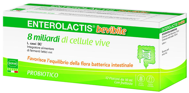 Enterolactis Bevibile - Integratore di Fermenti Lattici - 12 Flaconcini