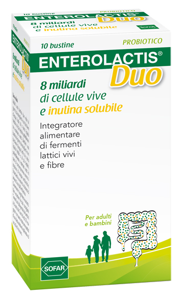 Enterolactis Duo - Integratore di Fermenti Lattici e Fibre - 10 Bustine
