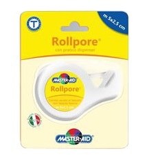 CEROTTO IN ROCCHETTO MASTER-AID ROLLPORE TESSUTO NON TESSUTOCON DISPENSER 2,5CM X 5 M