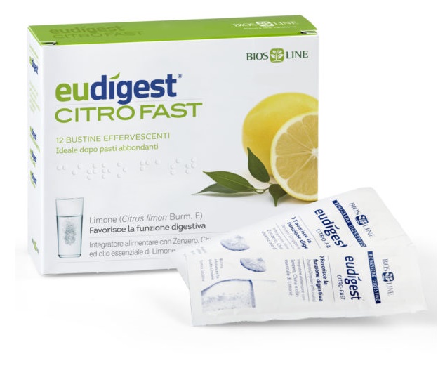 Eudigest Citro Fast - Integratore Digestivo - 12 Bustine Effervescenti