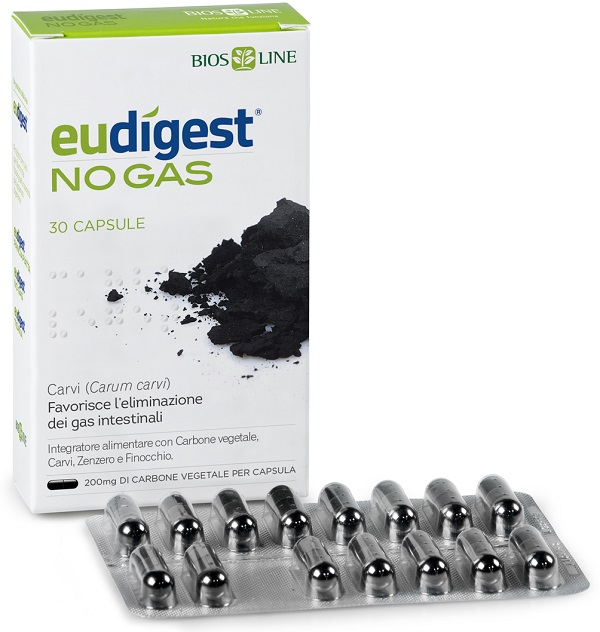 Eudigest No Gas - Integratore per Meteorismo e Flatulenza - 30 Capsule