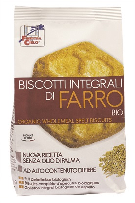 FSC BISCOTTI INTEGRALI DI FARRO BIOA AD ALTO CONTENUTO DI FIBRE CON OLIO DI GIRASOLE SENZA OLIO DI PALMA 400 G