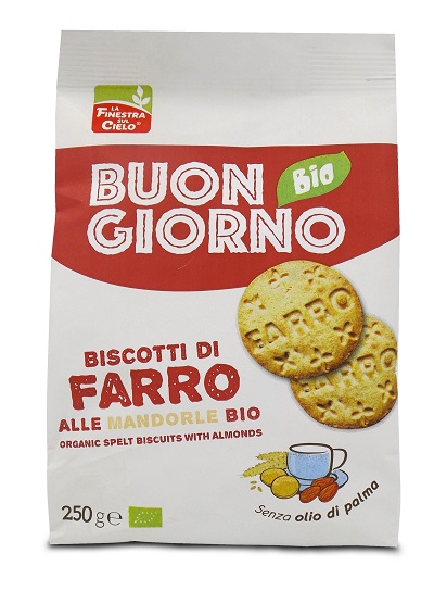 FSC BISCOTTI DI FARRO ALLE MANDORLE BIO CON OLIO DI GIRASOLESENZA OLIO DI PALMA 250 G