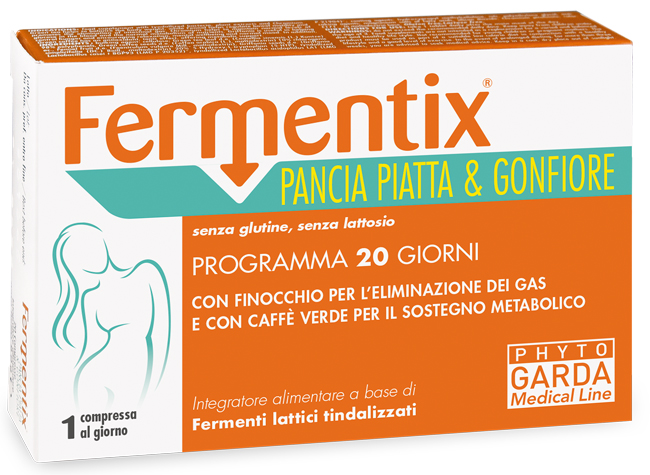 Fermentix Pancia Piatta e Gonfiore - Integratore di Fermenti Lattici - 20 Compresse