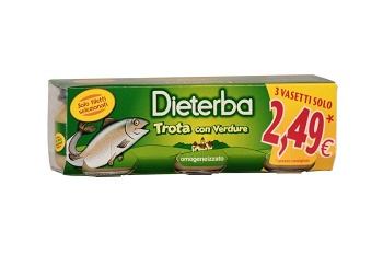 DIETERBA OMOGENEIZZATO TROTA 3 PEZZI 80 G