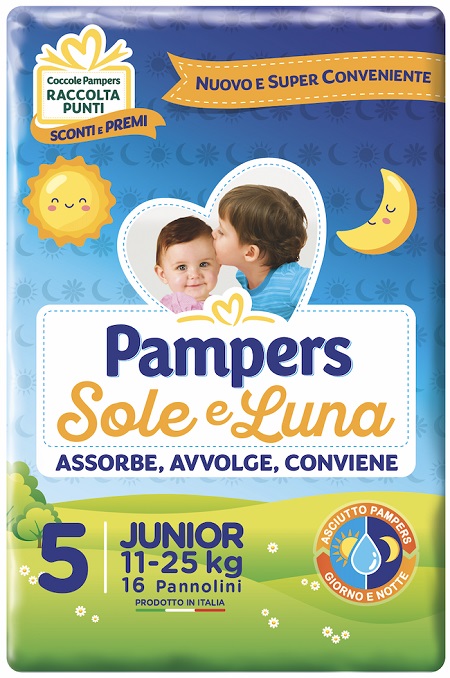 Pampers Sole & Luna - Pannolini Junior Taglia 5 - 16 Pezzi