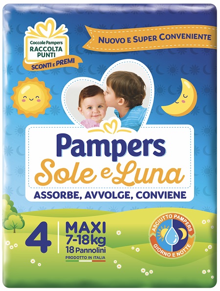 Pampers Sole & Luna - Pannolino Maxi Taglia 4 - 18 Pezzi