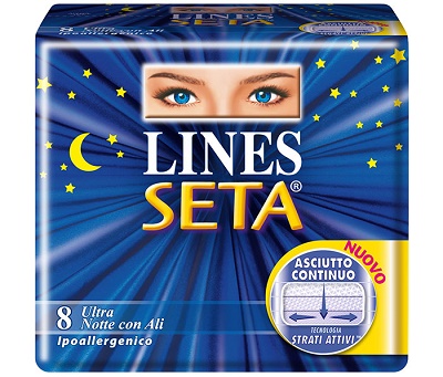 ASSORBENTI IGIENICI FEMMINILI LINES SETA ULTRA NOTTE 8 PEZZI