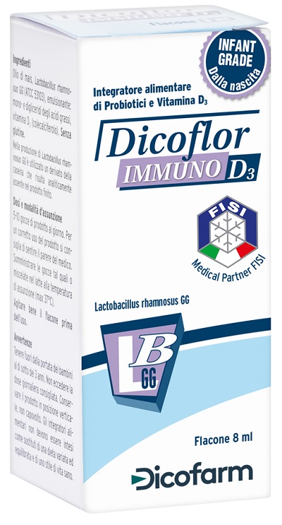 Dicoflor Immuno D3 - Integratore di Probiotici e Vitamina D3 - 8 ml