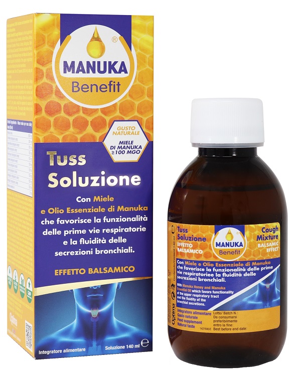 Manuka Benedit Tuss Soluzione - Integratore per Mal di Gola e Tosse - 140 ml