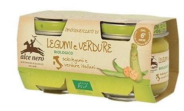 OMOGENEIZZATO LEGUMI E VERDURE BABY FOOD BIO 2 X 80 G