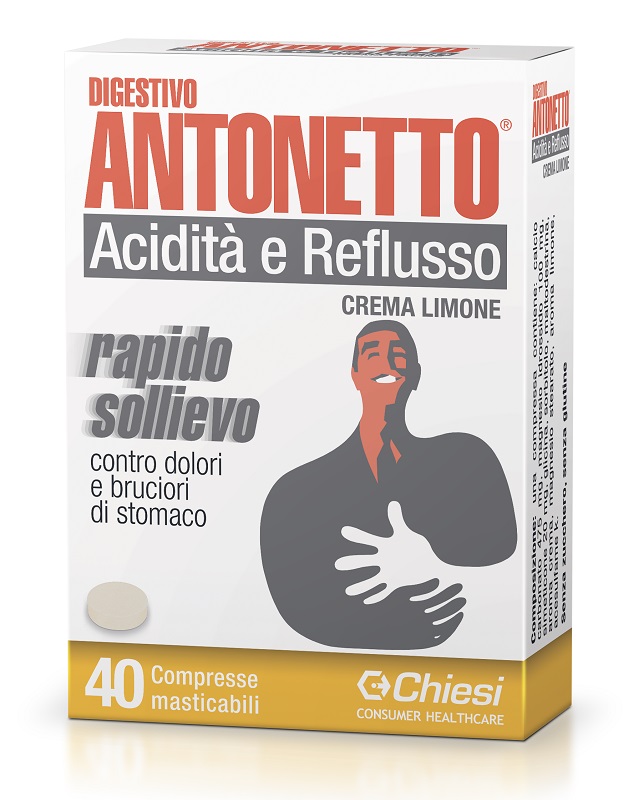 Digestivo Antonetto Limone Rimedio per Acidità e Reflusso 40 Compresse