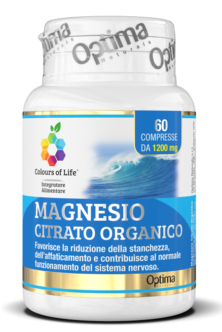 Colours Of Life Magnesio Citrato Organico - Integratore per Stanchezza e Affaticamento - 60 Compresse