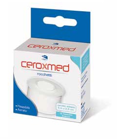Ceroxmed - Cerotti Adesivi in Rocchetto Tessuto non Tessuto Bianco 5 m x 2.5 cm - 1 Pezzo