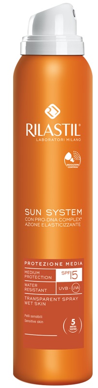 Rilastil Sun System - Spray Trasparente Solare Protezione Media SPF 15 - 200 ml