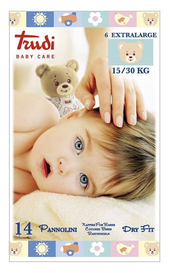 TRUDI BABY CARE PANNOLINO DRY FIT XL 15/30 KG 14 PEZZI