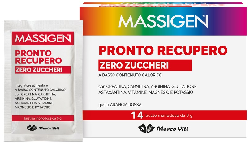 Massigen Pronto Recupero Zero Zuccheri - Integratore Energetico - 14 Bustine