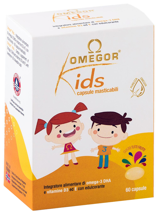Omegor Kids - Integratore di Omega 3 - 60 Capsule Masticabili