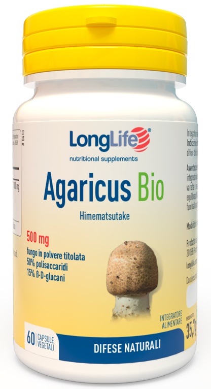 LongLife Agaricus Bio 500 mg - Integratore per il Metabolismo dei Carboidrati - 60 Capsule