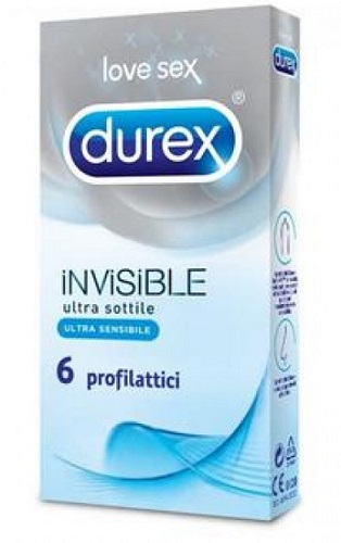 Durex Invisibile Ultra Sottile e Sensibile Profilattici 6 Pezzi