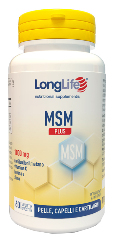 LongLife MSM Plus 1000 mg - Integratore per Pelle Capelli e Cartilagini - 60 Tavolette