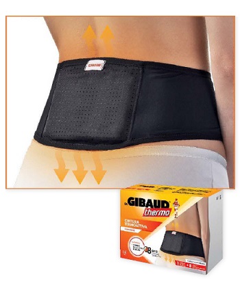 GIBAUD CINTURA TERMOATTIVA RIUTILIZZABILE + 8 CEROTTI AUTORISCALDANTI