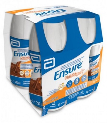 Ensure NutriVigor - Integratore di Vitamine e Minerali - Gusto Cioccolato 4 Bottiglie x 220 ml