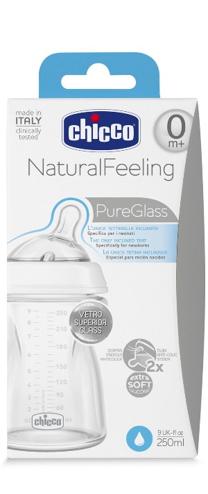 CHICCO BIBERON NATURALFEELING VETRO 0M+ 250 ML