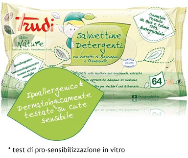 TRUDI BABY NATURE SALVIETTINE DETERGENTI 64 PEZZI