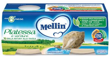 Mellin Omogeneizzato Platessa e Verdure 2x80g