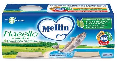 MELLIN OMOGENEIZZATO NASELLO 4 PEZZI X 80 G