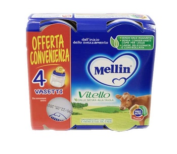 MELLIN OMOGENEIZZATO VITELLO 4 PEZZI X 80 G