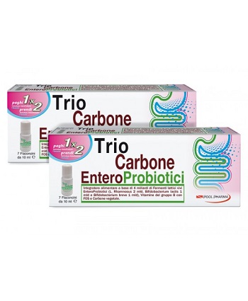 Triocarbone EnteroProbiotici - Integratore per l'Equilibrio della Flora Intestinale - 7 Flaconcini