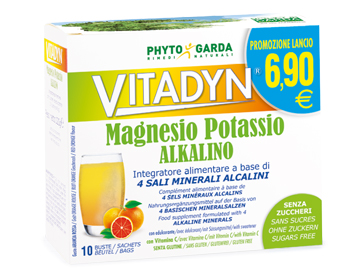 Vitadyn Alkalino - Integratore di Magnesio e Potassio Senza Zucchero - 10 Bustine