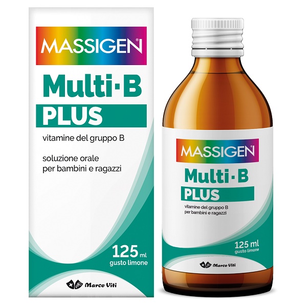 Massigen Dailyvit+ Multi B Plus - Integratore di Vitamina B per Stanchezza di Bambini e Ragazzi - 125 ml