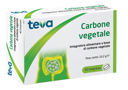 Teva Carbone Vegetale - Integratore per la Regolarità Intestinale - 40 Compresse